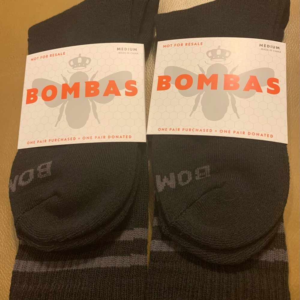 Bombas socks medium size two pair black. Brand new with tags.